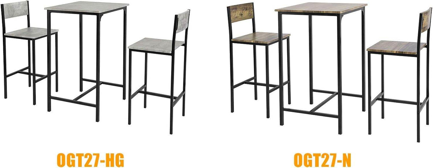 Bartisch mit 2 Barhocker | Bartisch set | 3-teilig | OGT27-N - Palo24