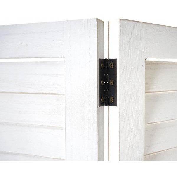 Paravent HWC-C30, Raumteiler Trennwand Sichtschutz, Shabby-Look Vintage, 170x205cm ~ weiß - Palo24