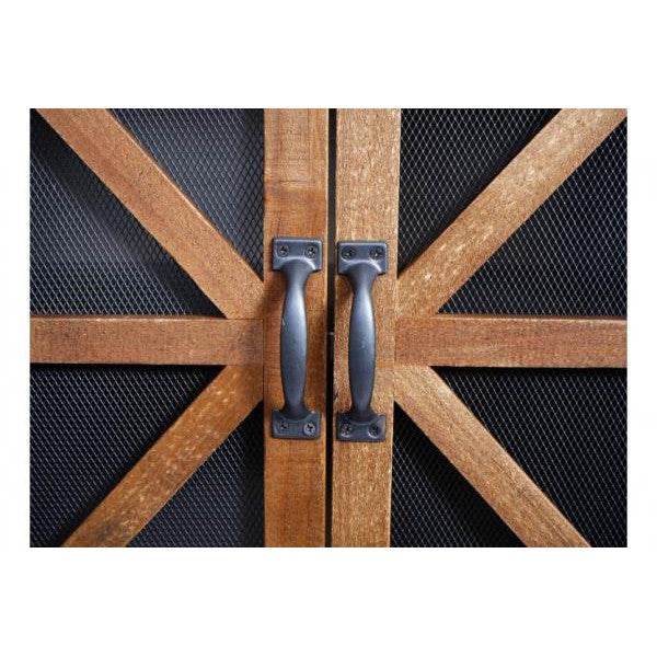 Sideboard Kommode Highboard, Industrial Tanne Holz Metall, braun-schwarz - Palo24