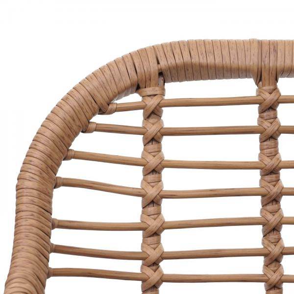 Poly-Rattan Garnitur HWC-G17, Balkon-Set Gartengarnitur Sitzgruppe Stuhl, Seil ~ naturfarben, Kissen anthrazit - Palo24