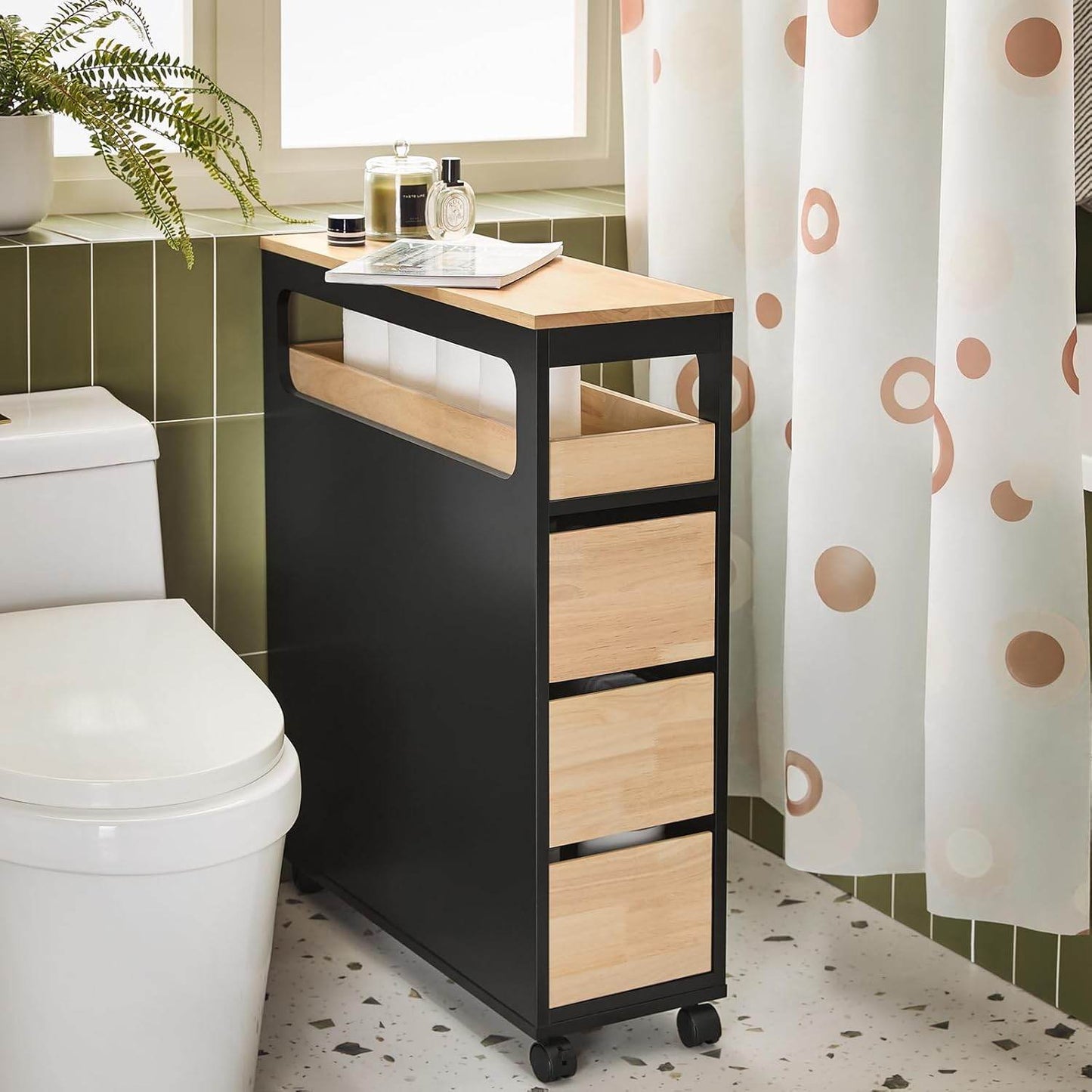 Nischenregal mit 3 Schubladen | Küchenregal schmales | Nischenwagen | BZR54-SCH - Palo24