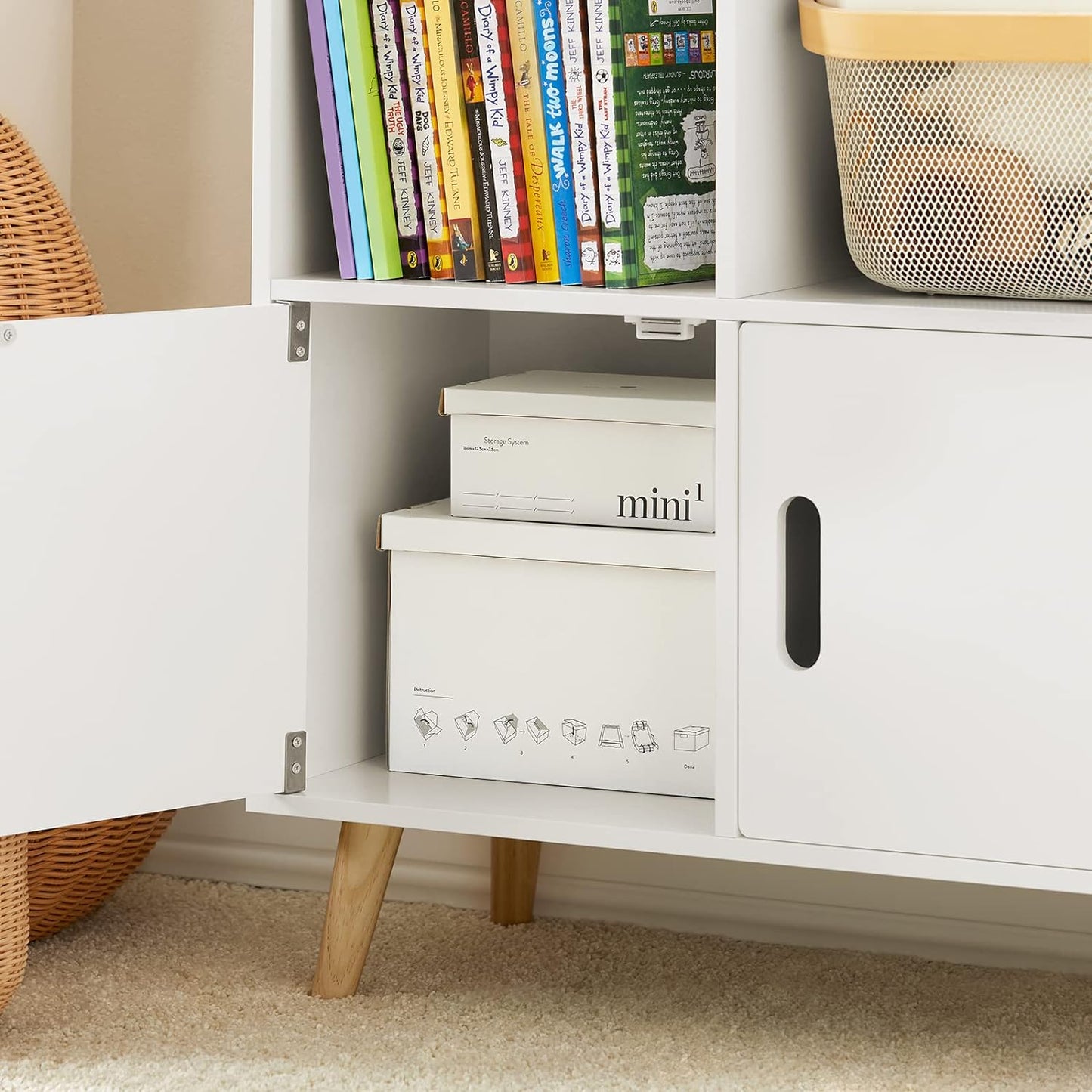 Kinderbücherregal | Spielzeugregal | Aufbewahrungsregal für Kinder | KMB58-W - Palo24