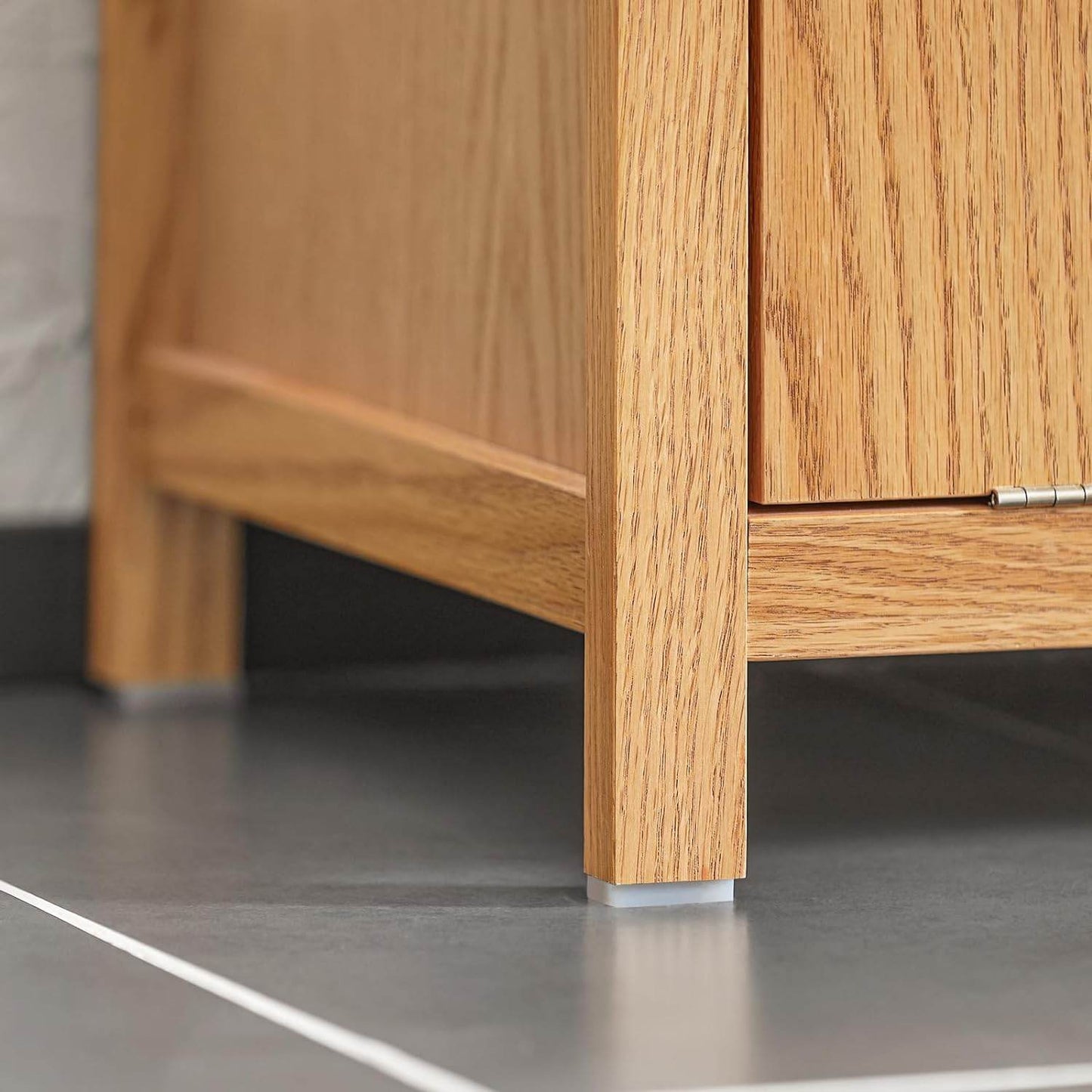 Wäscheschrank mit ausklappbarem Wäschetruhe | Wäschesammler | Badschrank | Natur | BZR96-N - Palo24