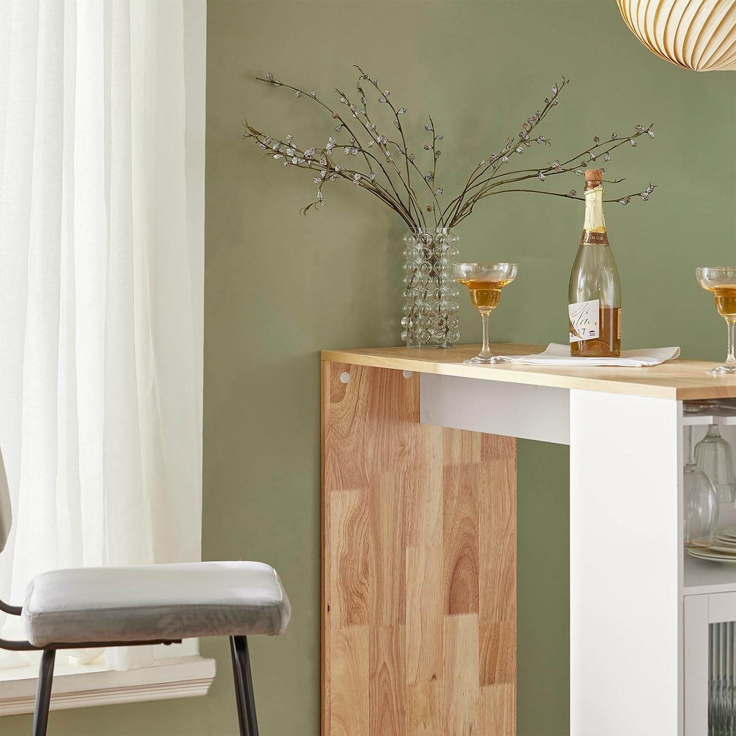 Bartisch | Esstisch | Stehtisch | Küchentisch | Balkontisch | Weiß-Natur | FWT99-WN - Palo24