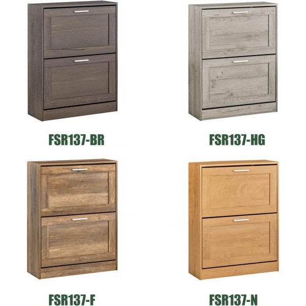 Schuhkipper Schuhschrank Mit 2 Klappen Schuhkommode Natur - Palo24