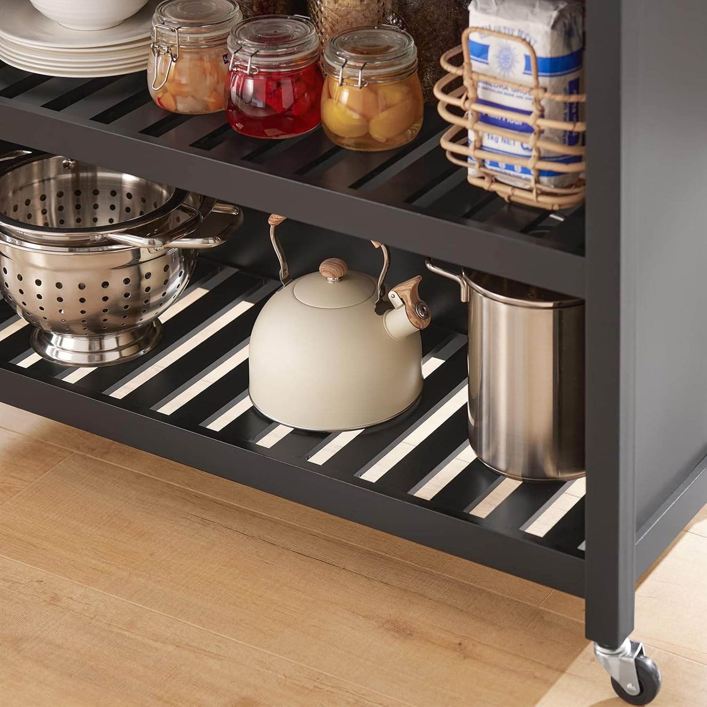 Kücheninsel | Küchenschrank | Küchenwagen | Schwarz-Natur - Palo24