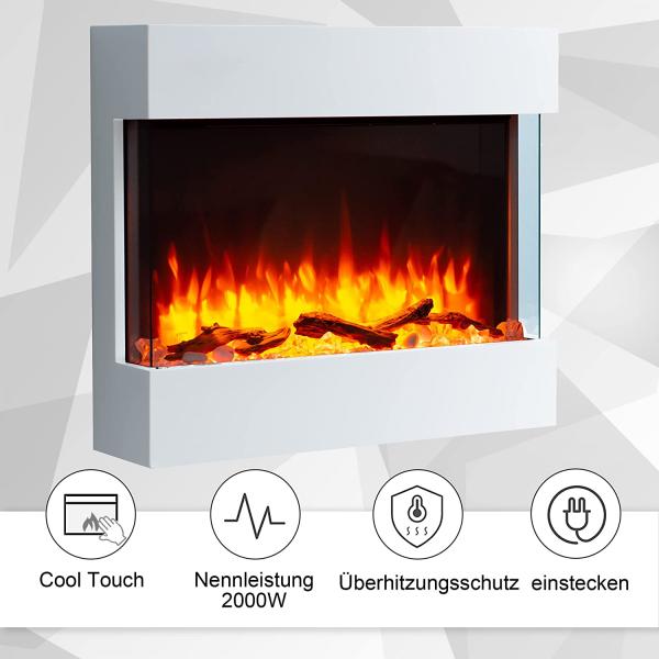 RICHEN Elektrokamin - Elektrischer Wandkamin Alva - Palo24