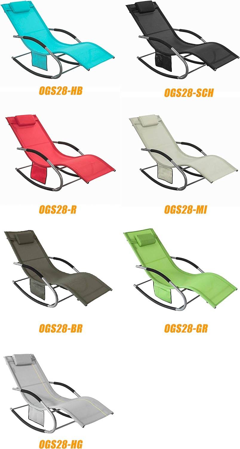 Gartenliege | Sonnenliege mit Tasche | Liegestuhl grün | OGS28-GR - Palo24