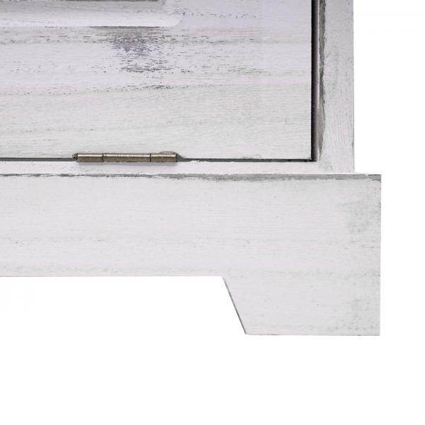 Schuhkipper Schuhschrank Schuhregal Massiv-Holz Shabby-Look weiss - Palo24