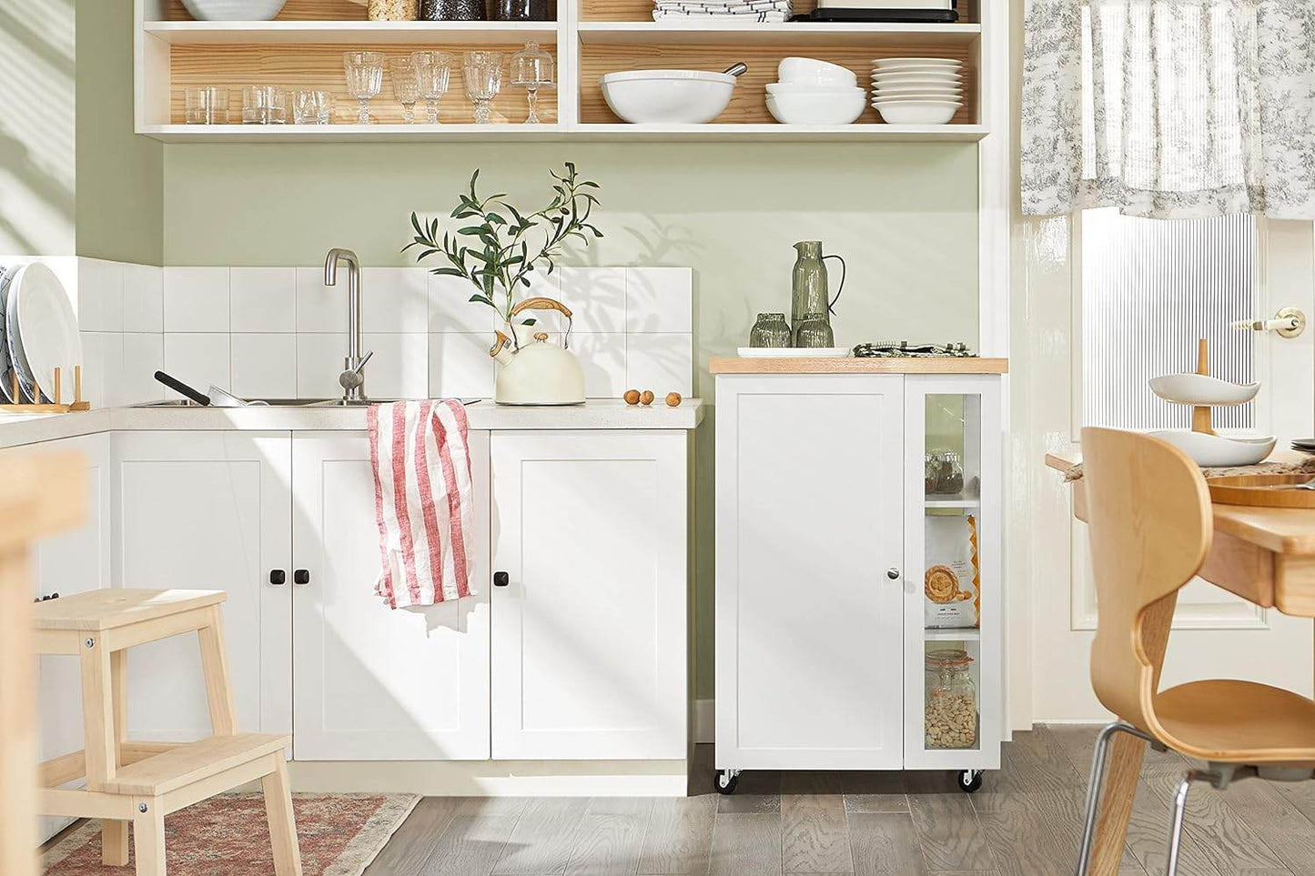 Küchenwagen | Beistellwagen | Rollwagen | Weiss-Natur | FKW75-WN - Palo24