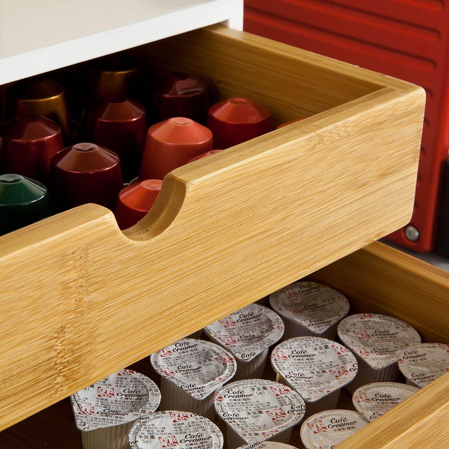 Kaffeekapsel Box | Aufbewahrungsbox | Schubladenbox Bambus | FRG180-WN - Palo24