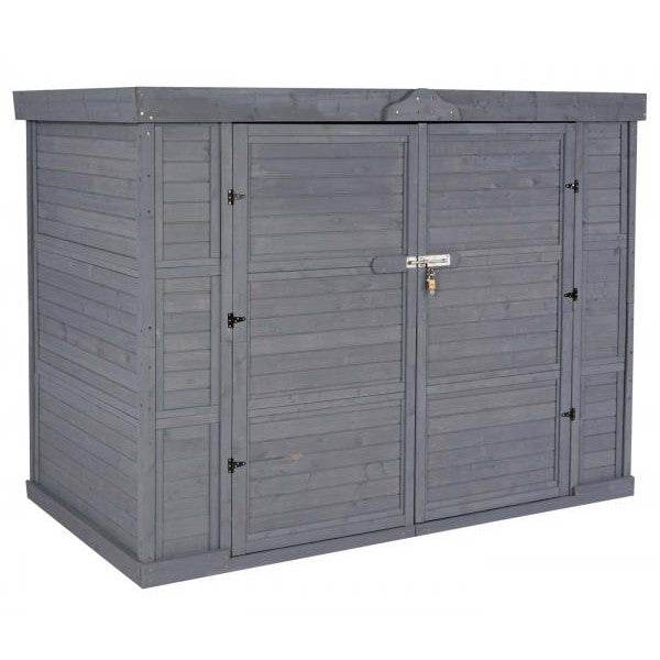 2er-Fahrradgarage HWC-H63b, Fahrradbox Geräteschuppen Gerätehaus, abschließbar MVG-zertifiziert 155x205x107cm ~ grau - Palo24