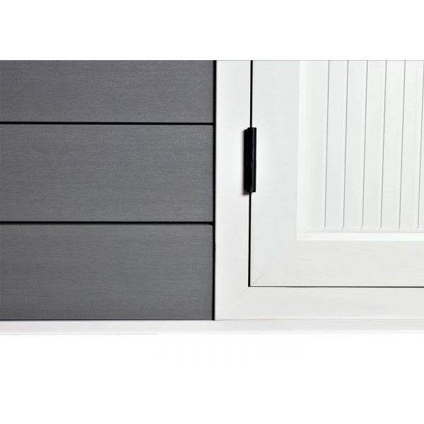 WPC Gartenhaus mit Pultdach HWC-J94, Gerätehaus Geräteschuppen, 245x366x354cm ~ hellgrau-weiss - Palo24