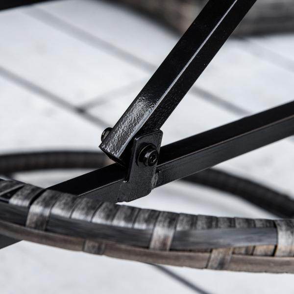 5-tlg. Rattan Sonneninsel Loungegruppe mit Sonnendach grau - Palo24