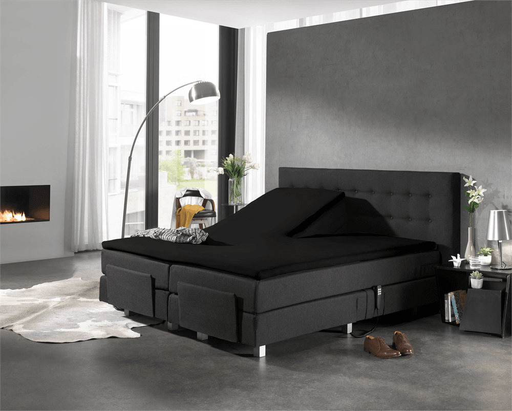 Split Topper Jersey Spannbettlaken Schwarz 140 x 200 cm - Palo24