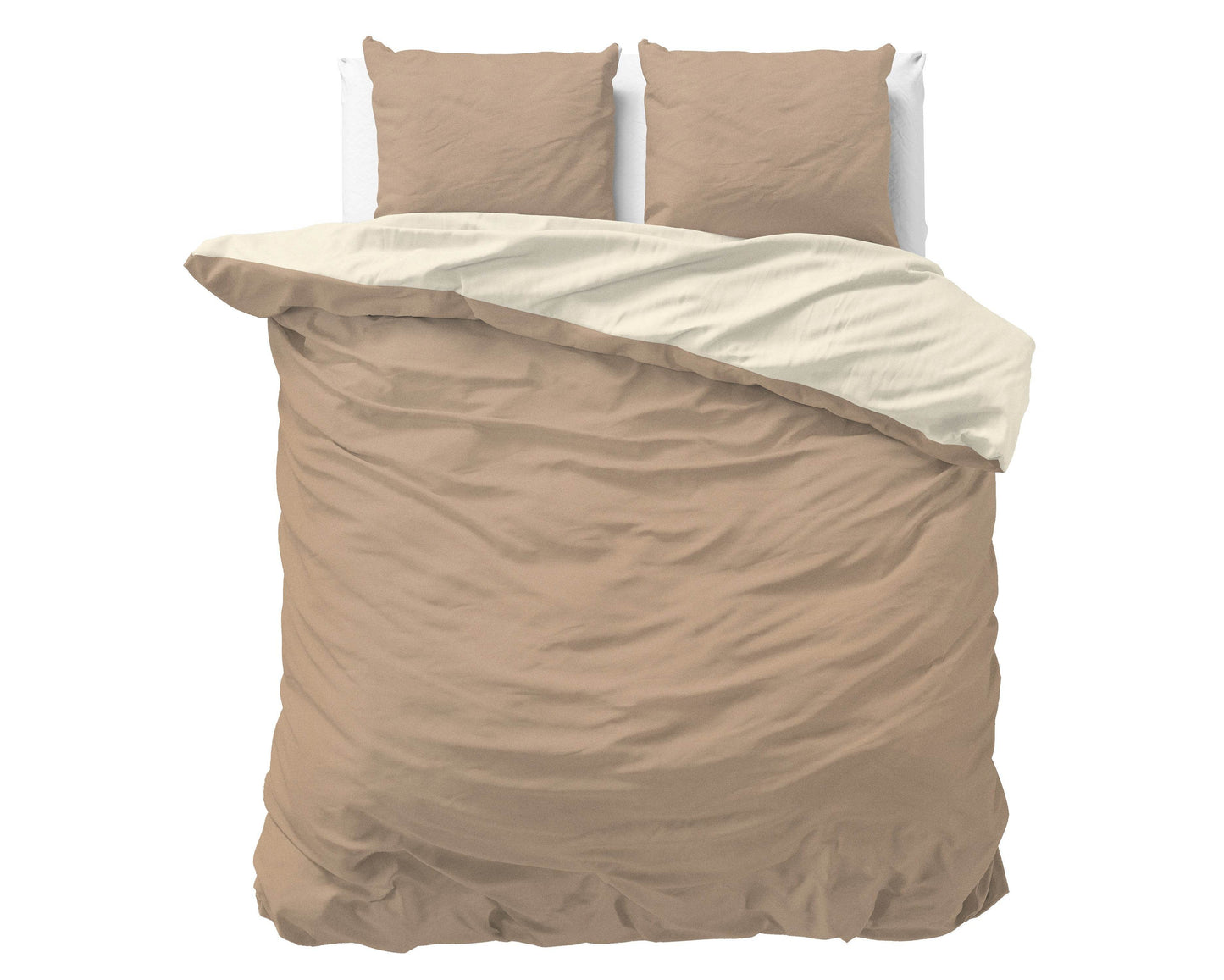 Bettbezug Twin Face Creme/Taupe 200 x 220 cm - Palo24