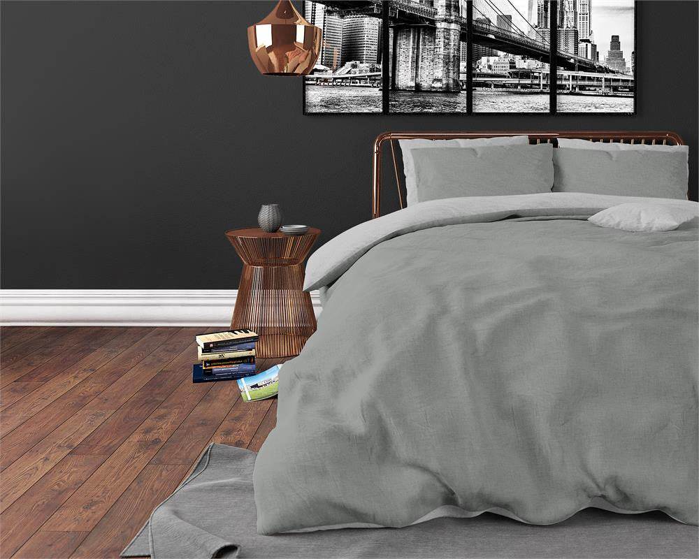 Bettbezug Twin Face Grau/Anthrazit 140x220 cm - Palo24