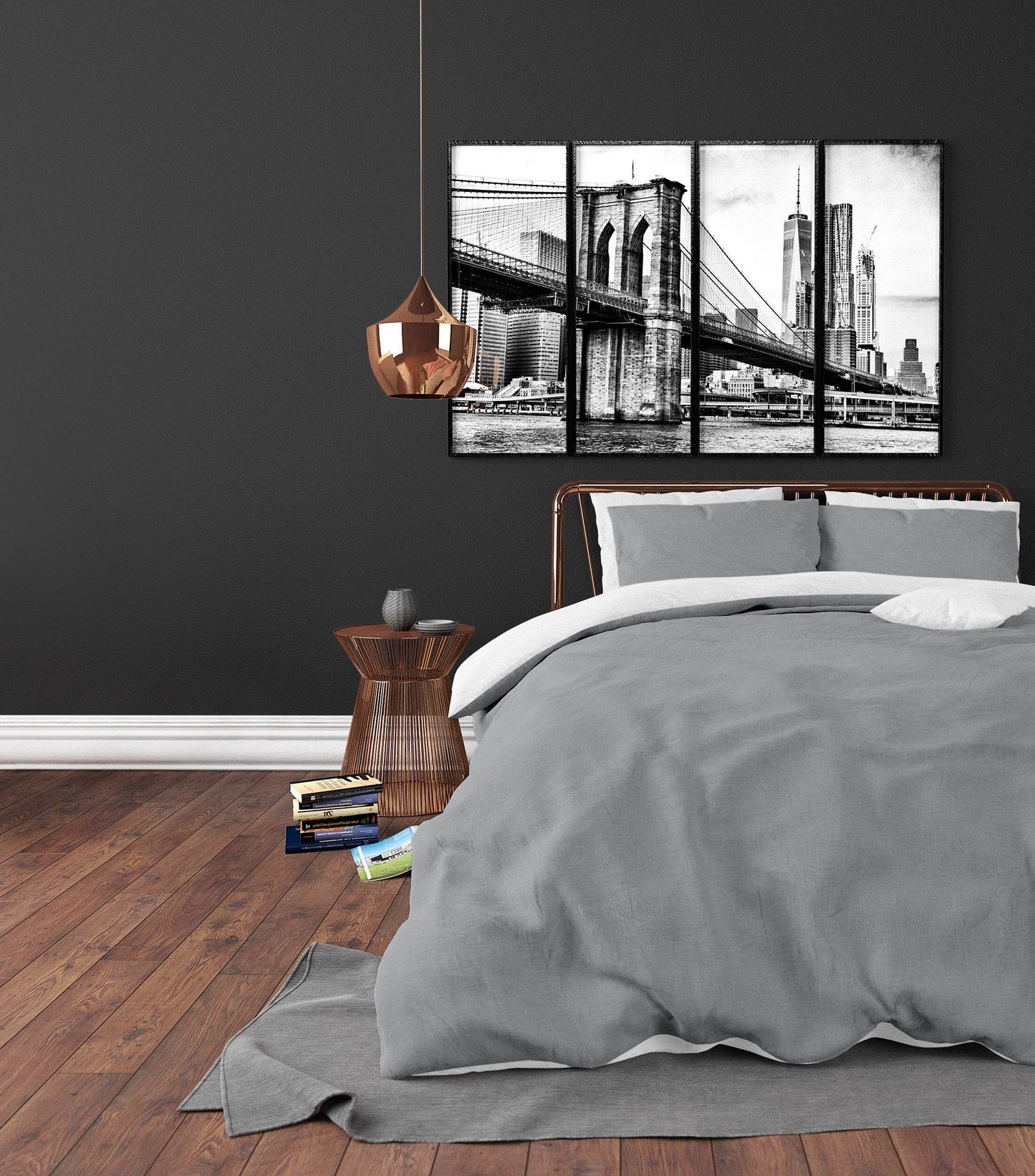 Bettbezug Twin Face Weiss/Grau 140 x 220 cm - Palo24