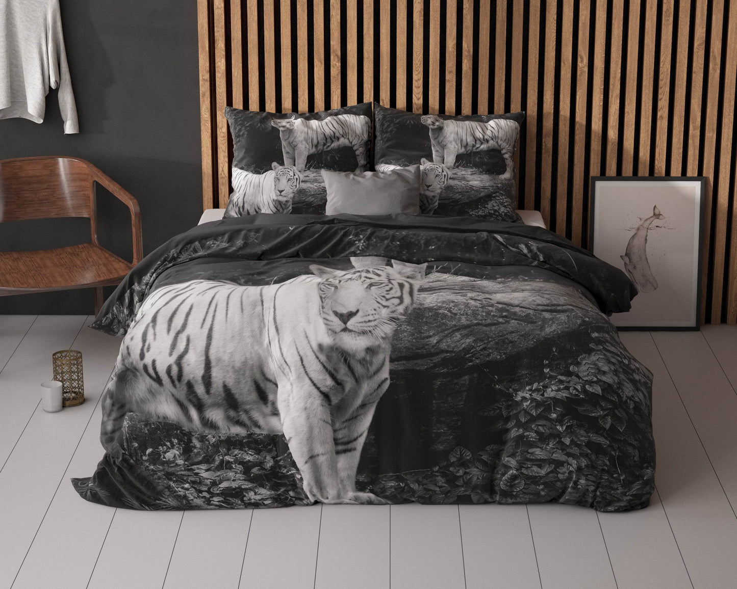 Bettbezug Tigers Grau 240 x 220 cm - Palo24
