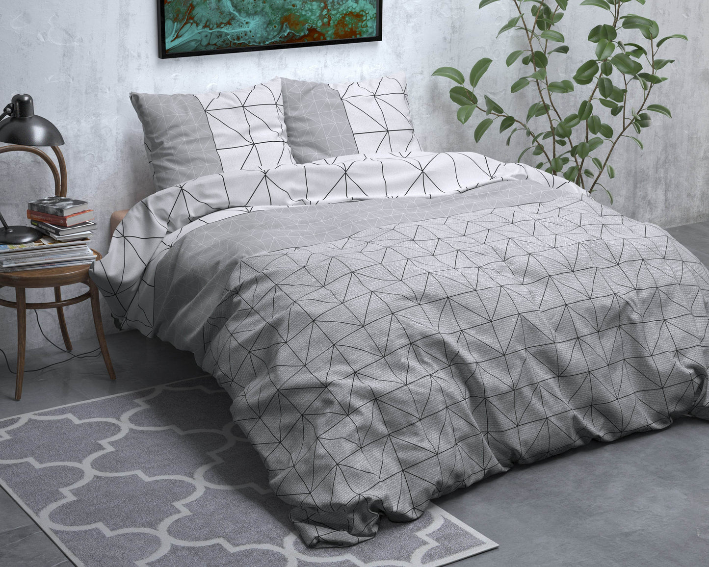 Bettbezug Flanel Gino Grau 240 x 220 cm - Palo24