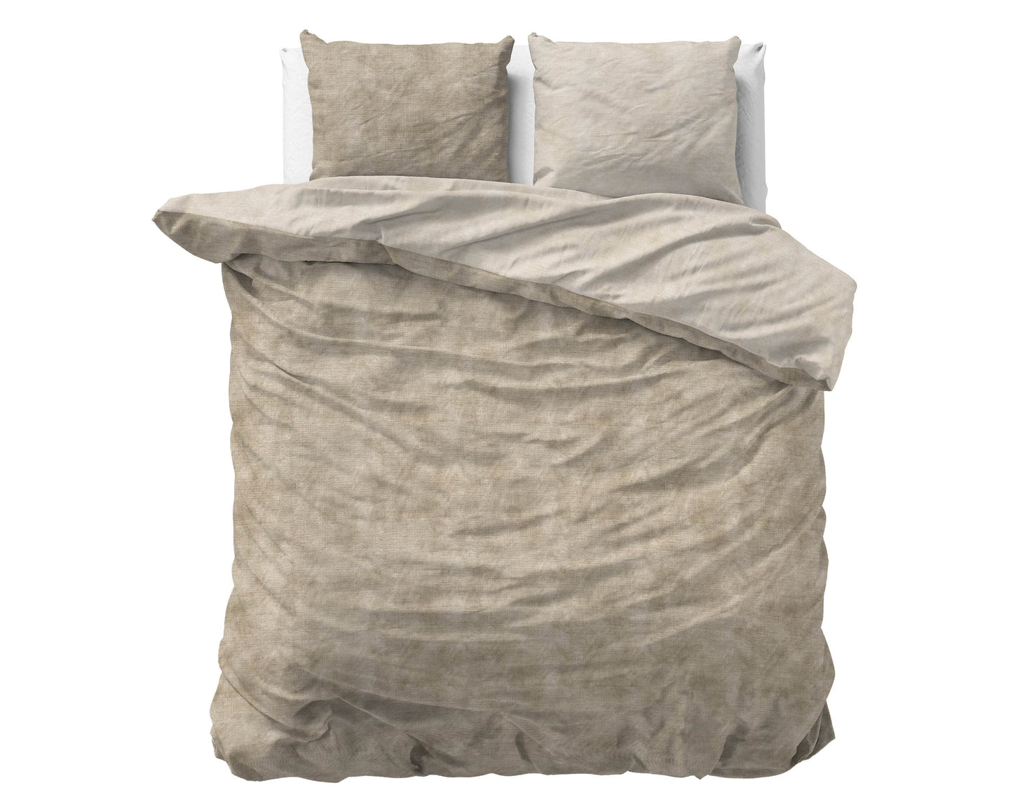 Bettbezug Flanel Washed Cotton Taupe 200 x 220 cm - Palo24