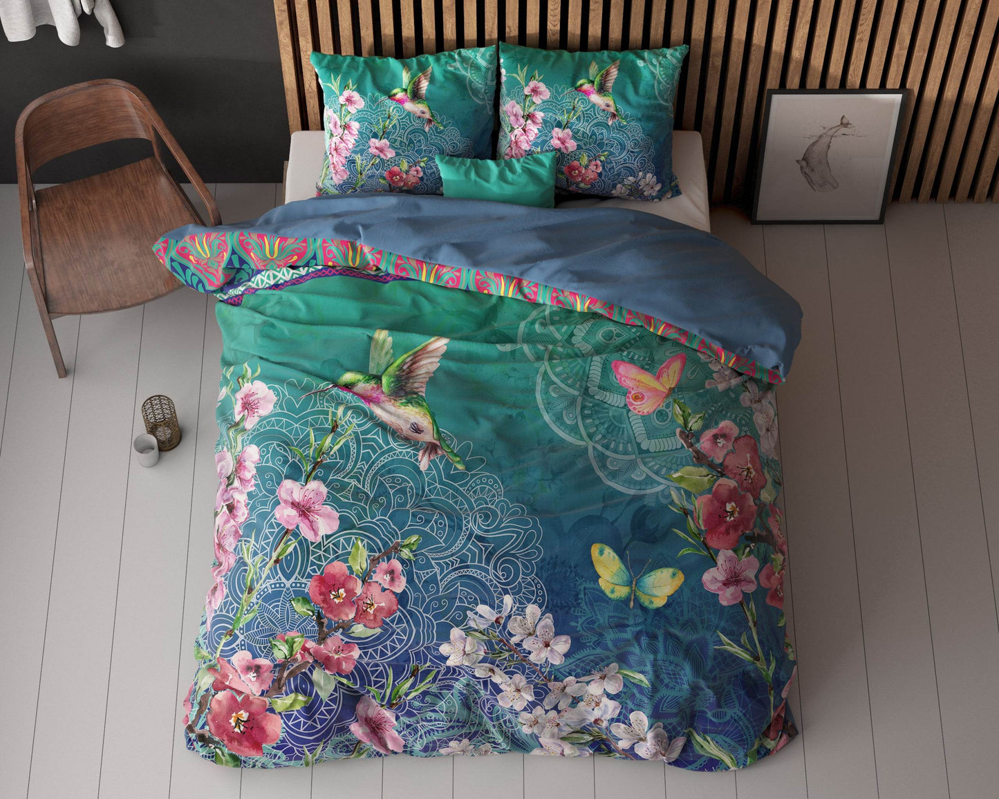 Bettbezug Brenda blau 140 x 220 cm - Palo24