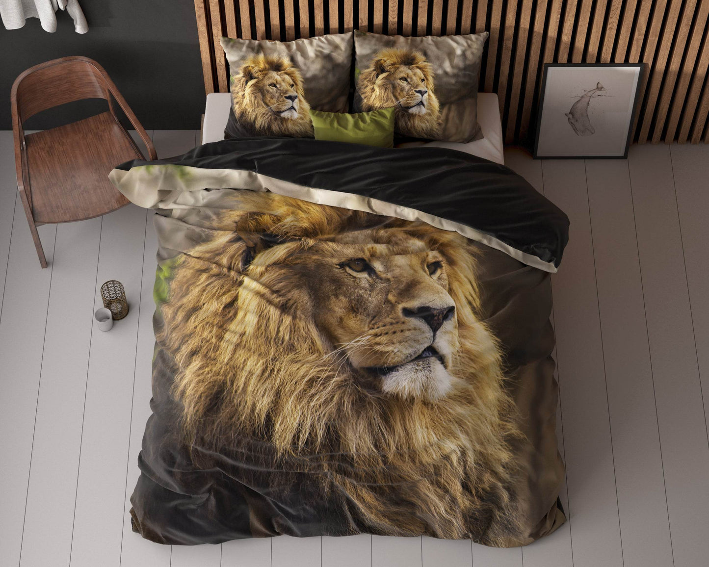 Bettbezug Lion Mind Taupe 240 x 220 cm - Palo24