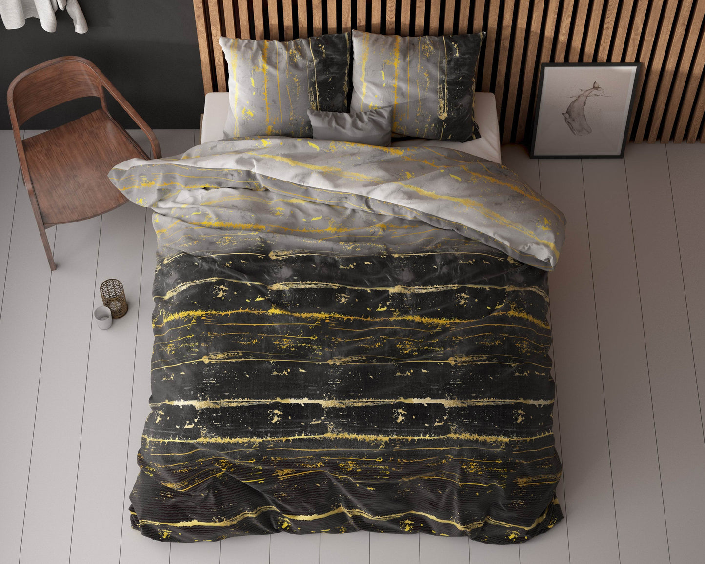 Bettbezug Scratchy Anthrazit 200 x 220 cm - Palo24