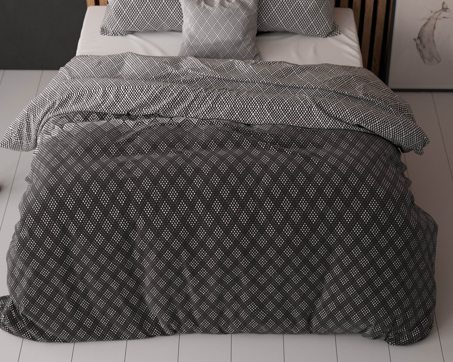 Bettbezug Cheng Anthrazit 140x220 cm - Palo24