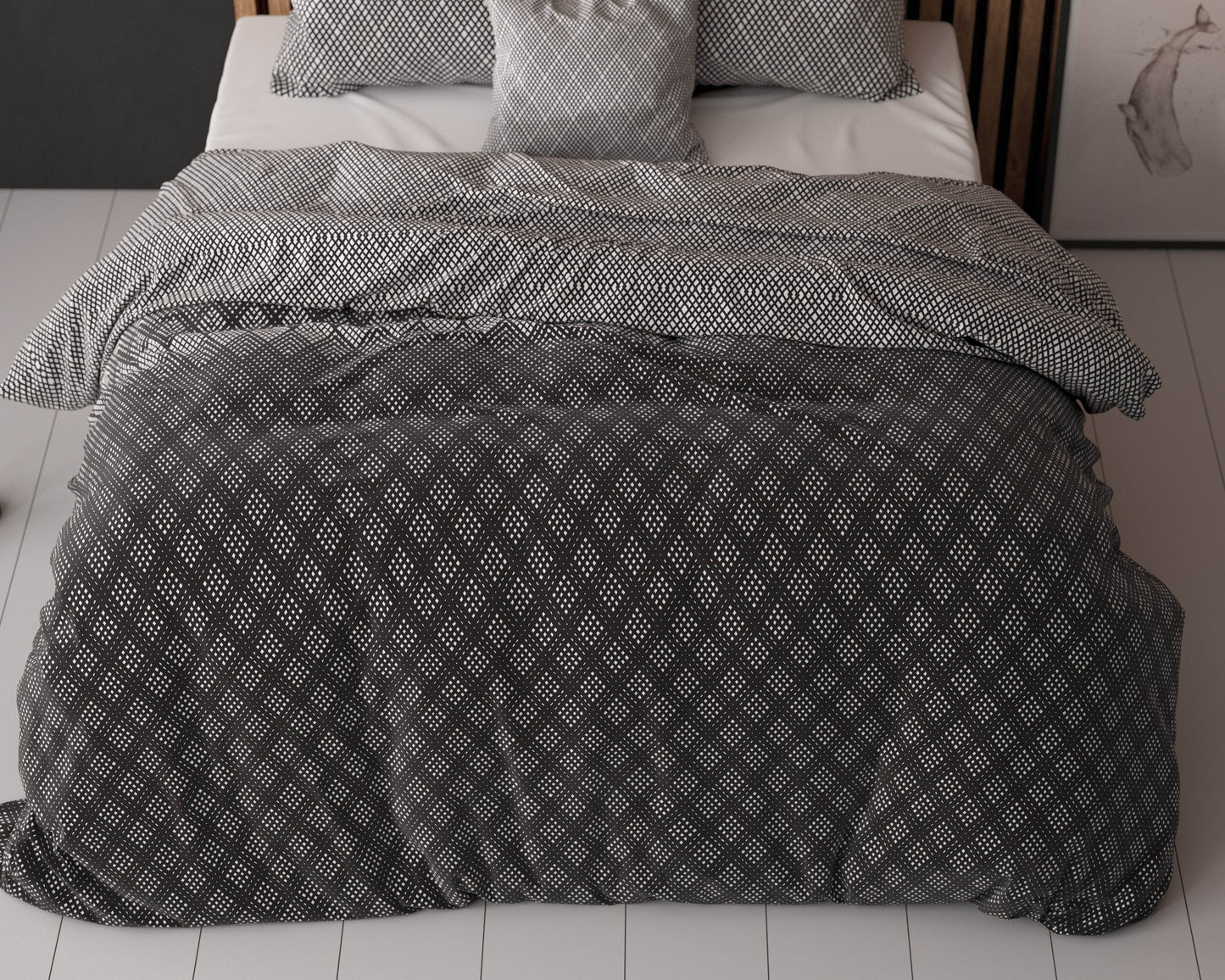 Bettbezug Cheng Anthrazit 240x220 cm - Palo24