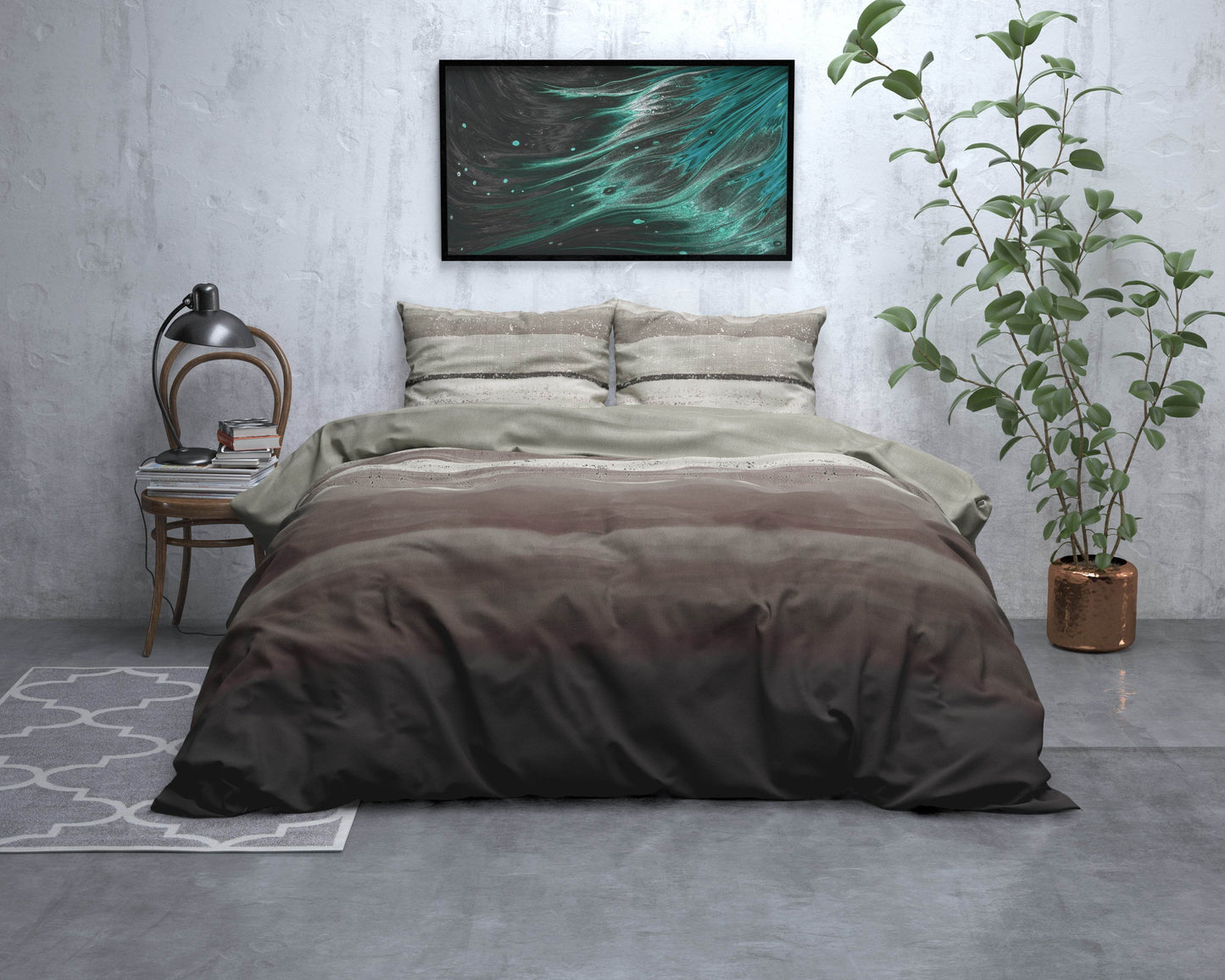 Bettbezug Flanel Marcus Taupe 240 x 220 cm - Palo24