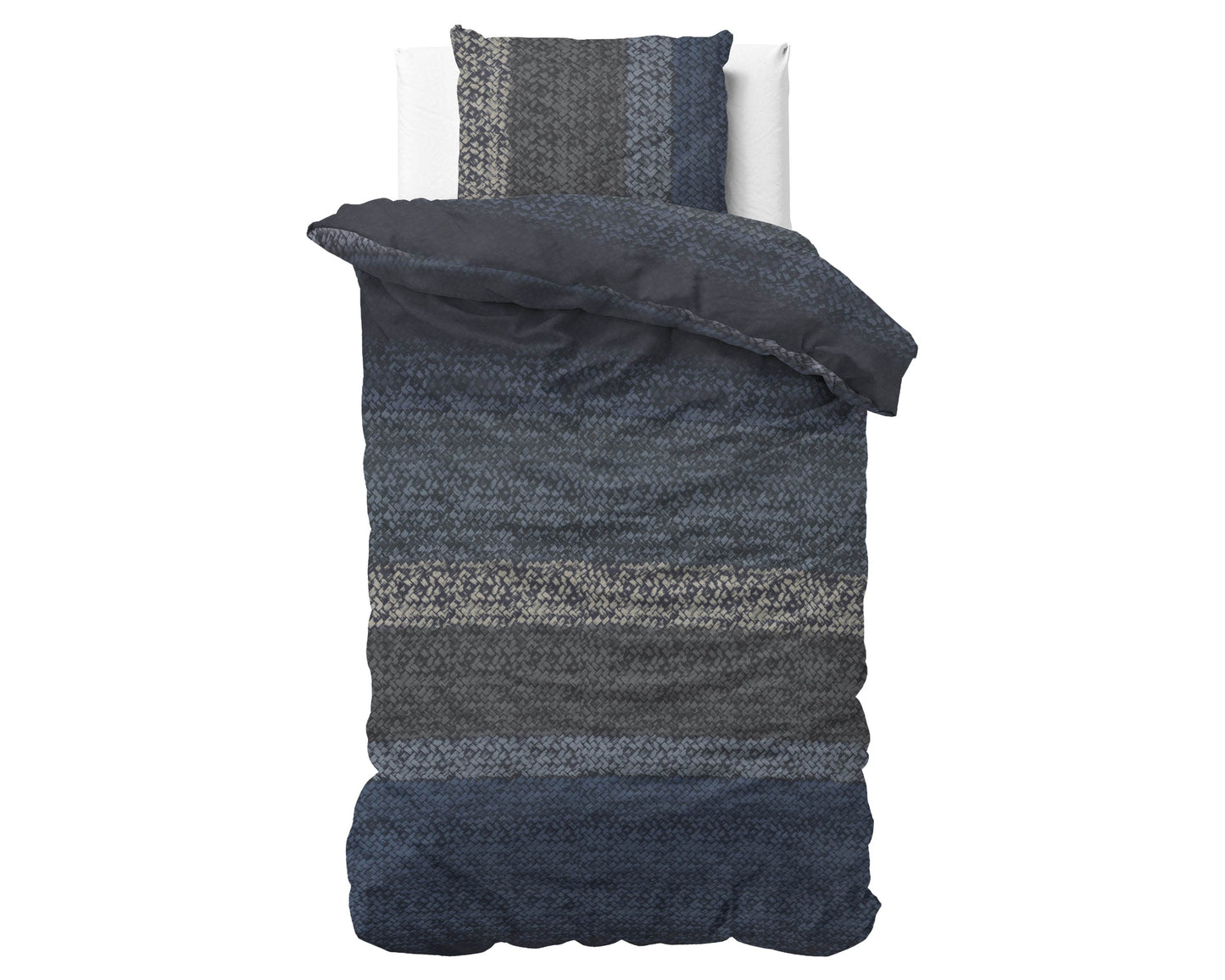 Bettbezug Flanel Gradient Knits Blue 140 x 220 cm - Palo24
