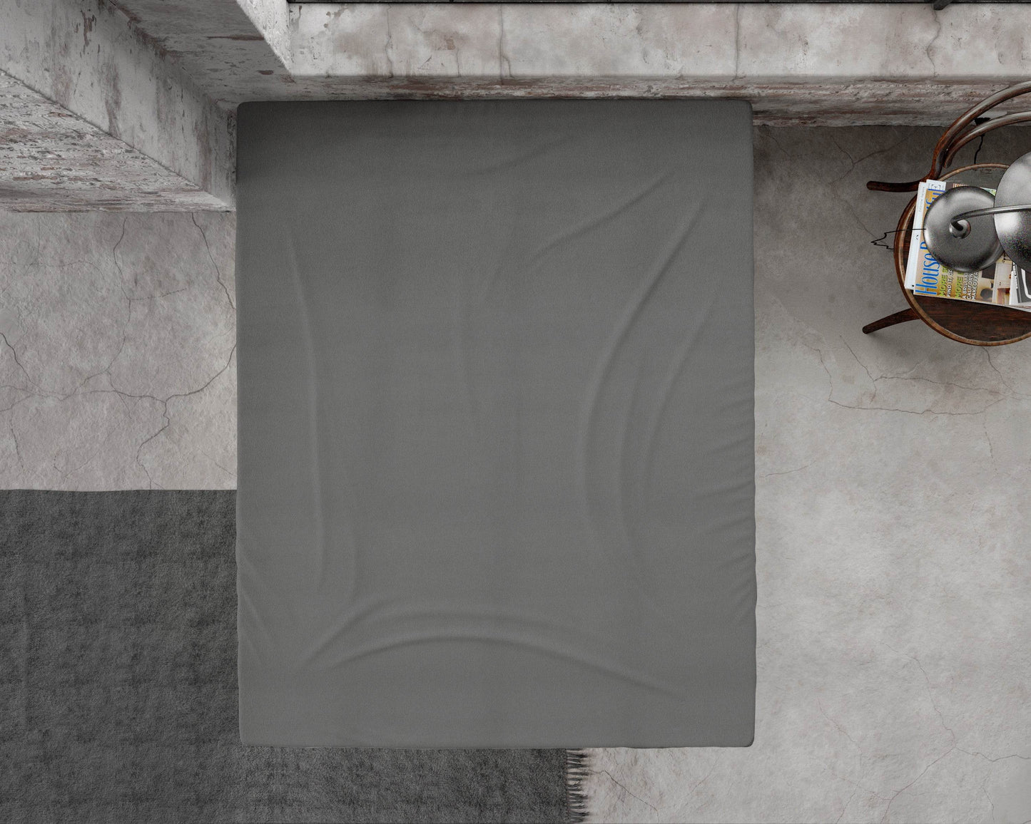 Flanel Premium Spannbettlaken Anthrazit 160 x 200/210 cm - Palo24