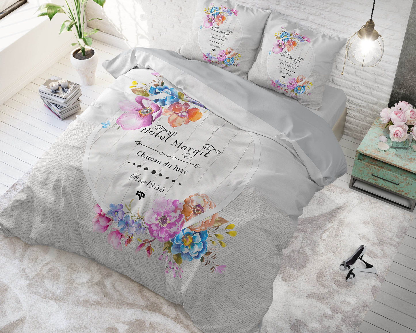 Bettbezug Hotel France Grau 155x200 cm - Palo24