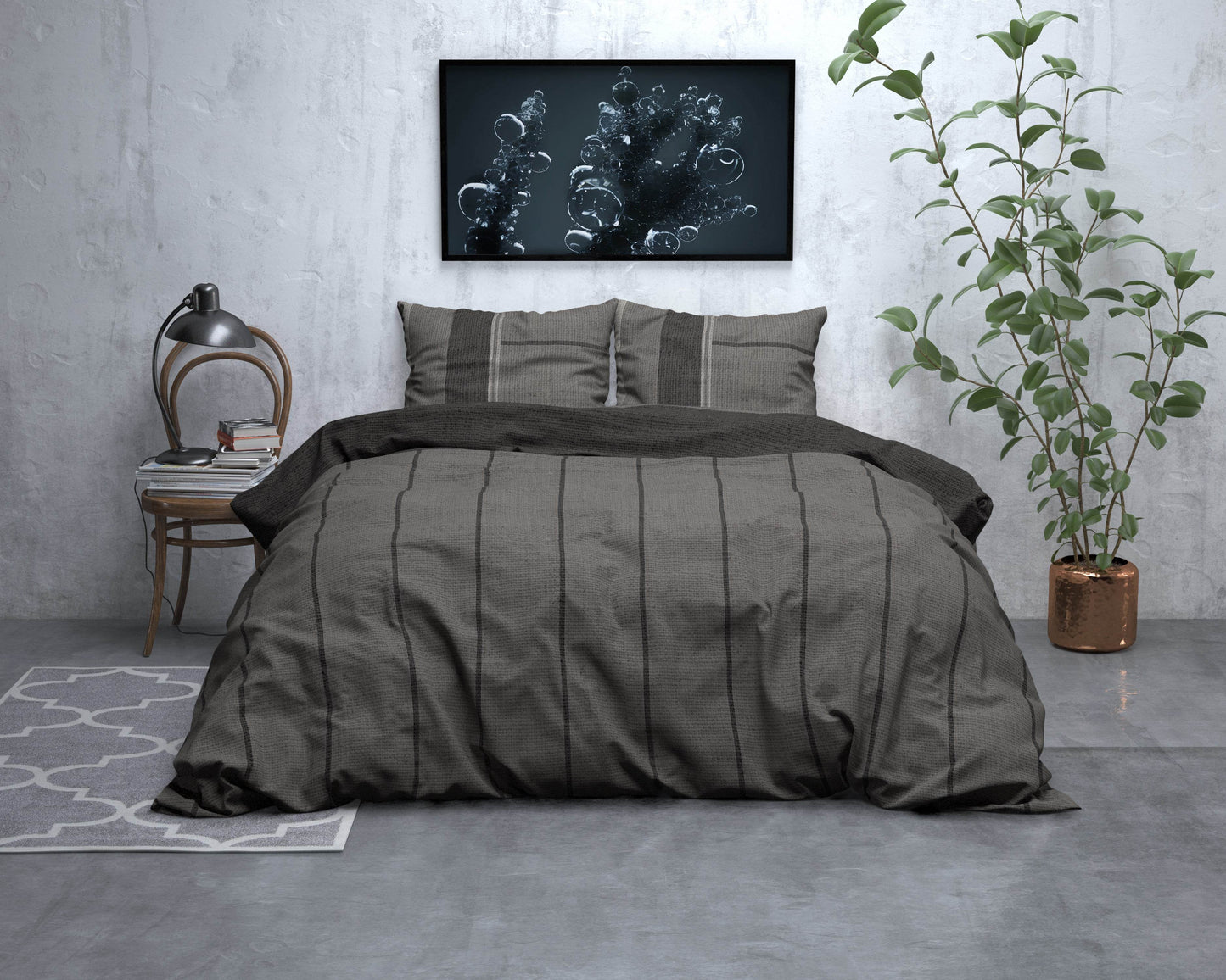 Bettbezug Flanel Kees Taupe 200 x 220 cm - Palo24