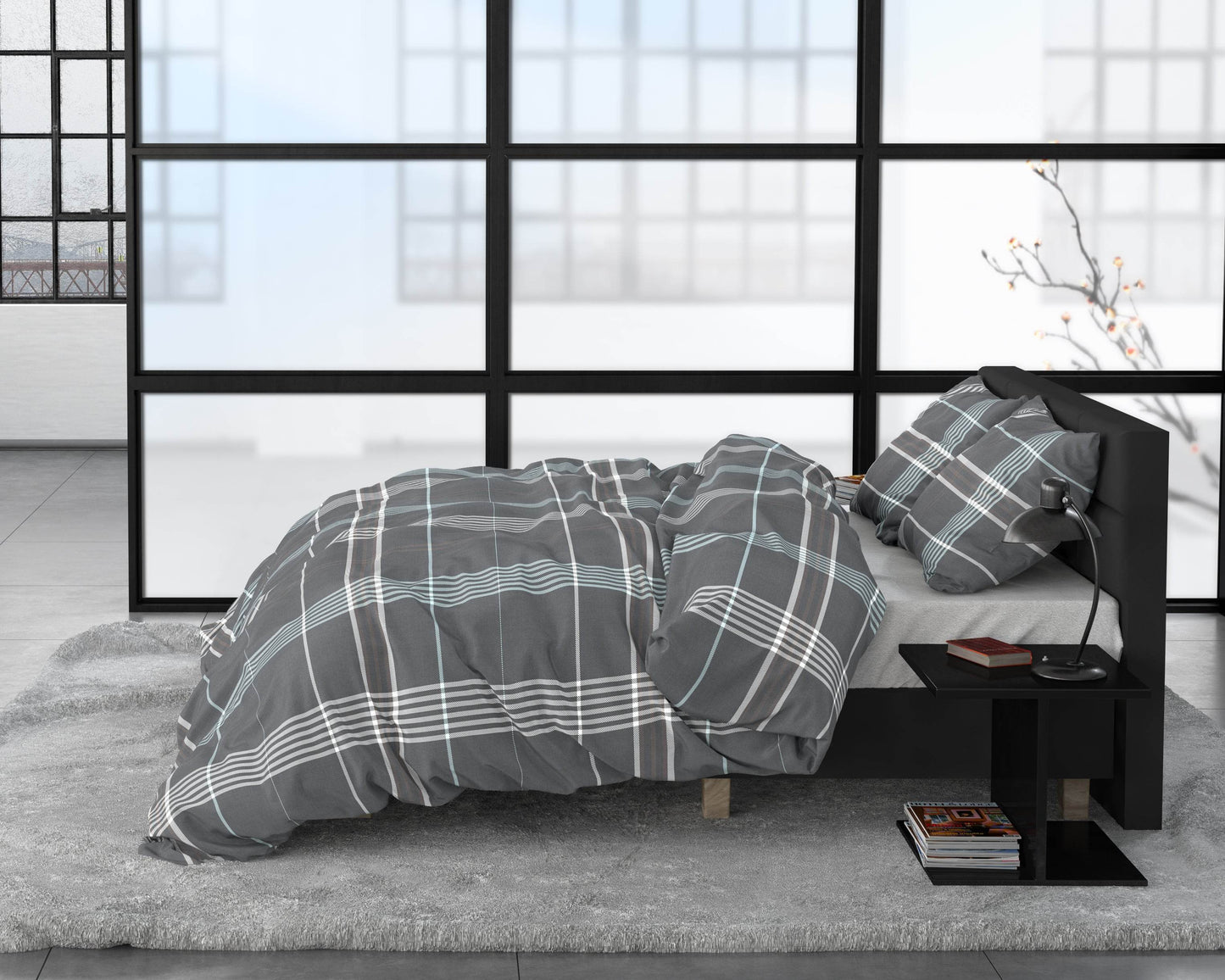 Bettbezug Bruce Grau 200 x 220 cm - Palo24