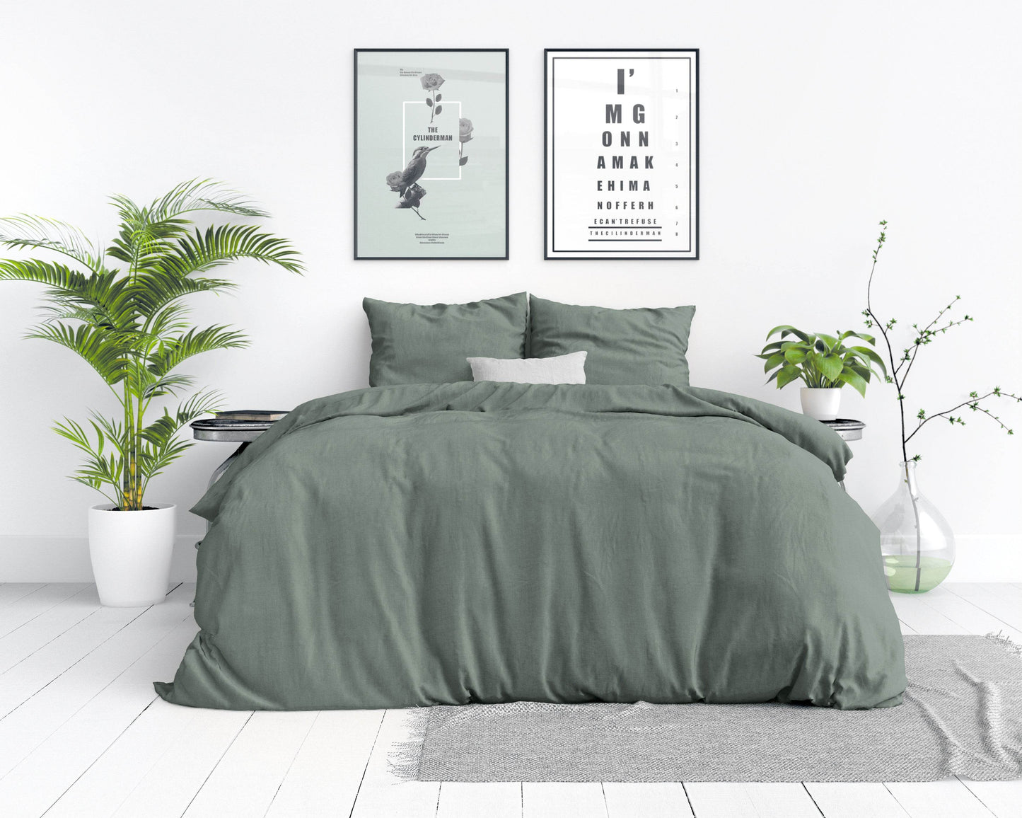 Bettbezug Stone washed Green 240 x 220 cm - Palo24