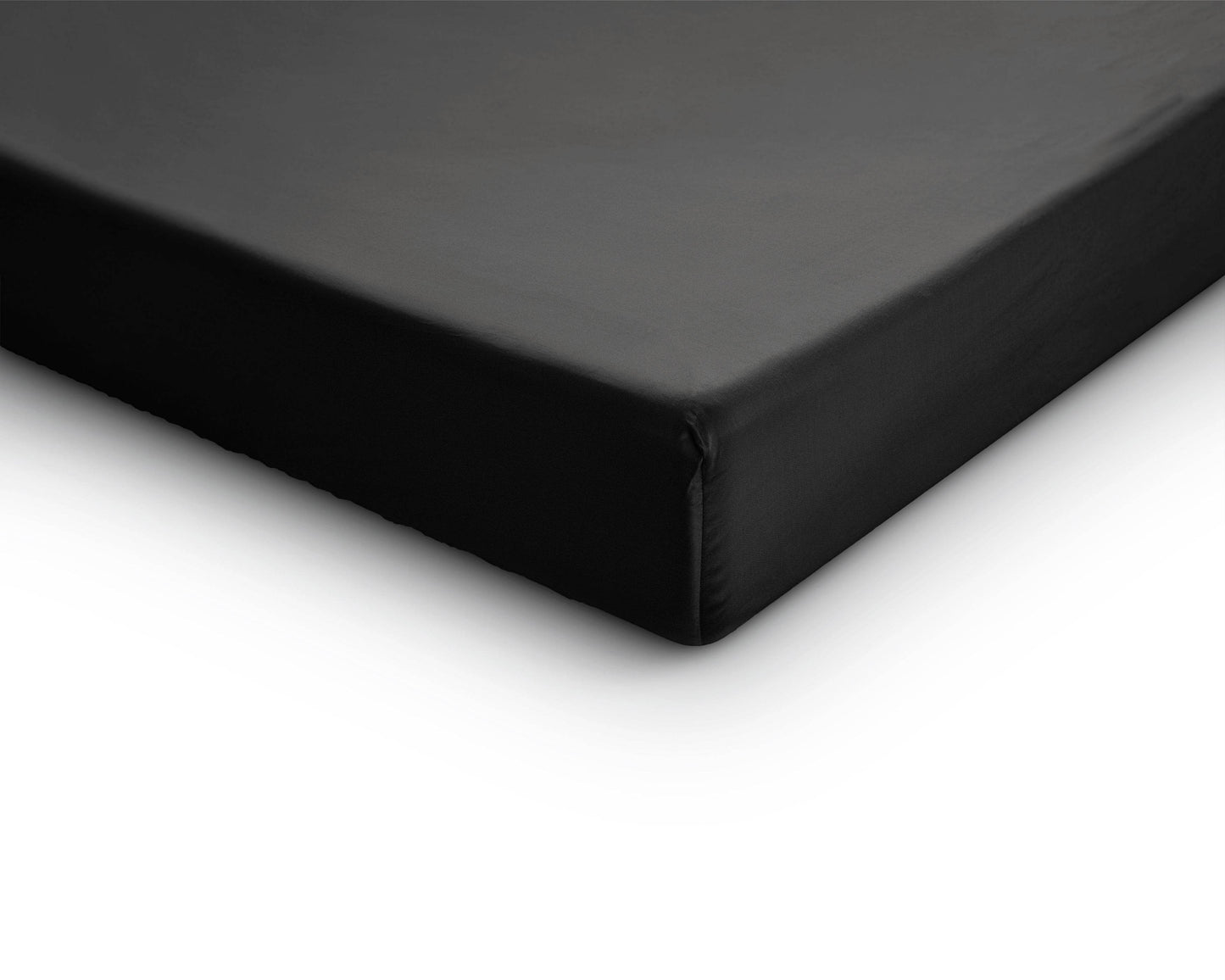 Satin Spannbettlaken Schwarz 140 x 200 cm - Palo24