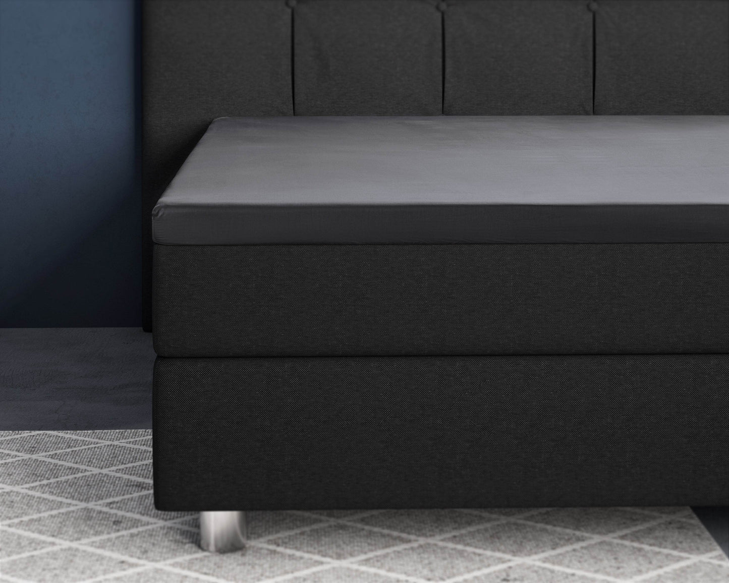 Topper Satin Spannbettlaken Anthrazit 90 x 220 cm - Palo24