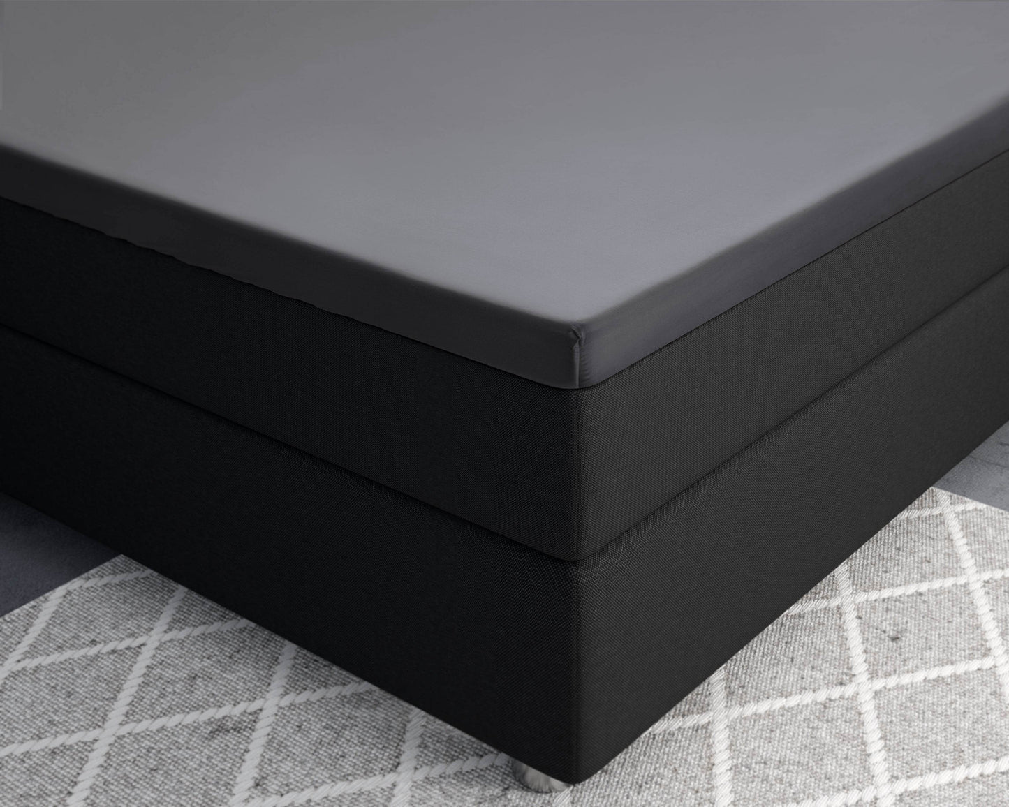 Topper Satin Spannbettlaken Anthrazit 180 x 220 cm - Palo24