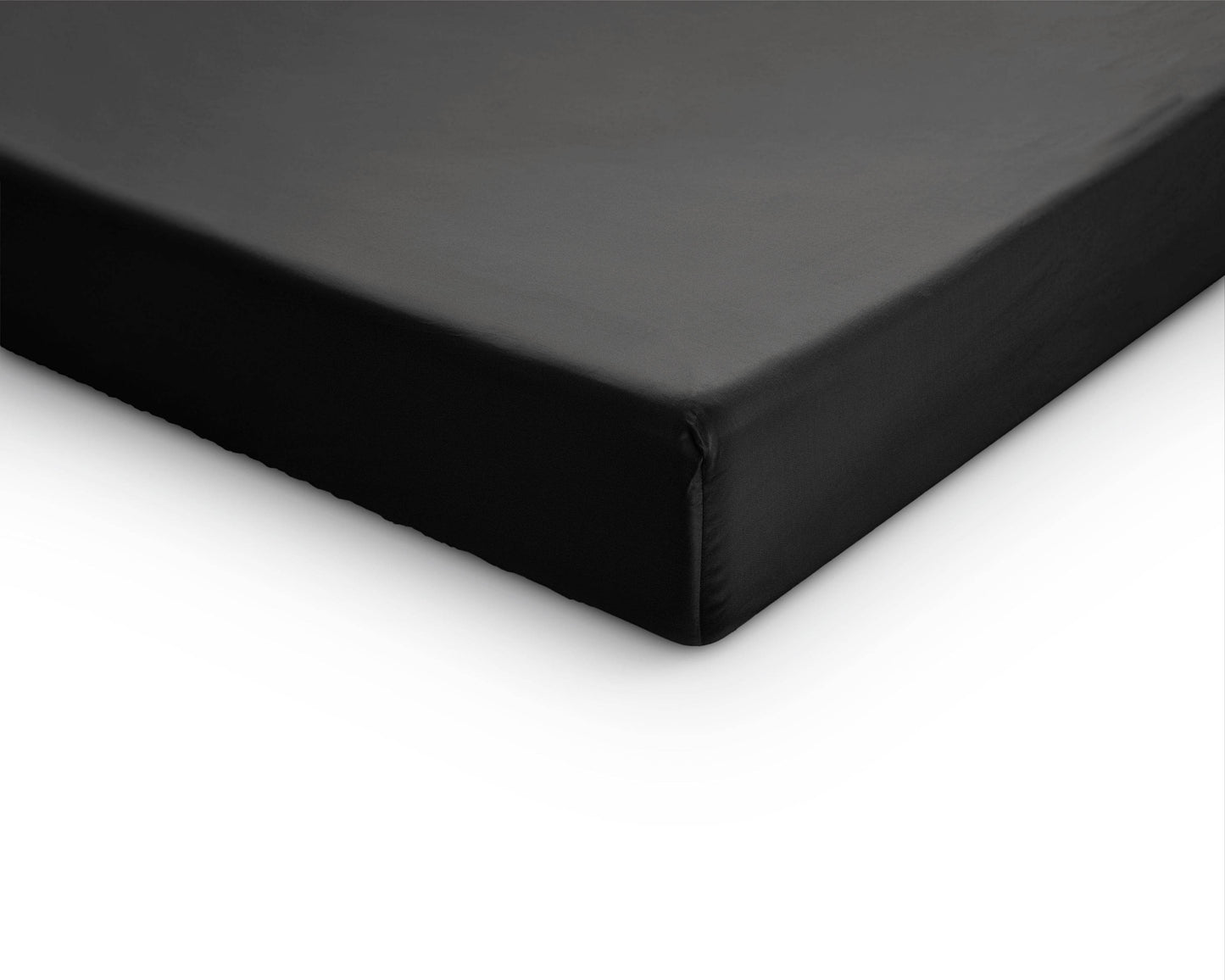 Topper Satin Spannbettlaken Schwarz 160 x 200 cm - Palo24