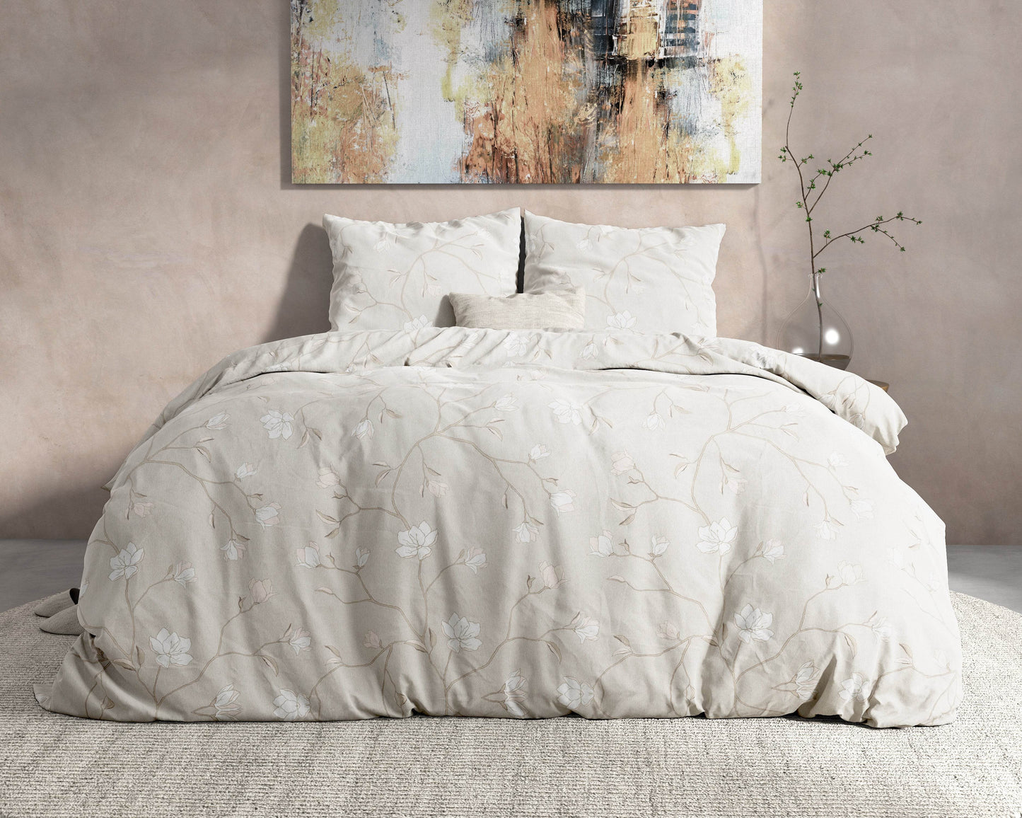 Bettbezug Flanel Caitlyn Sand 240 x 220 cm - Palo24