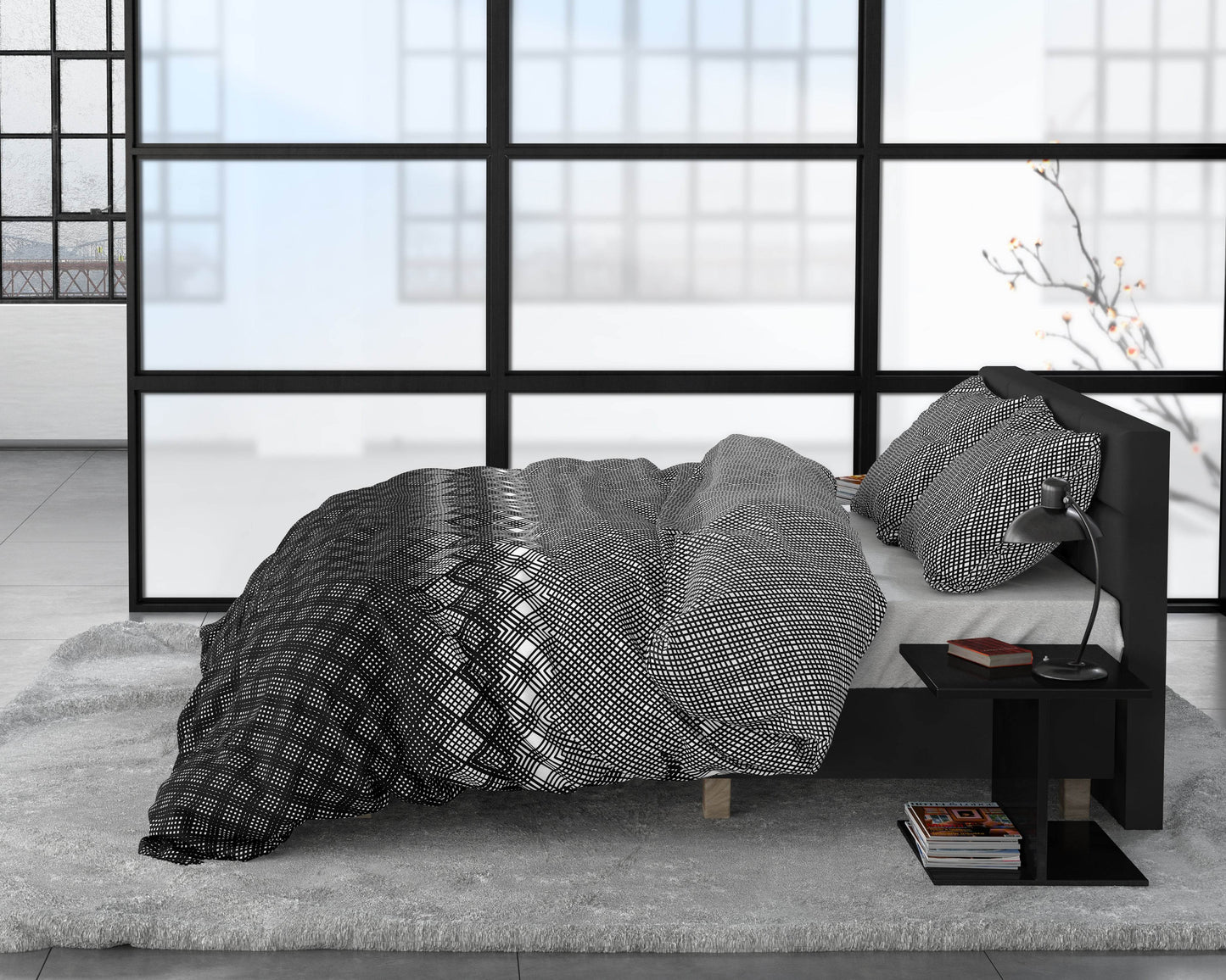 Bettbezug FL Cheng Anthrazit 240 x 220 cm - Palo24