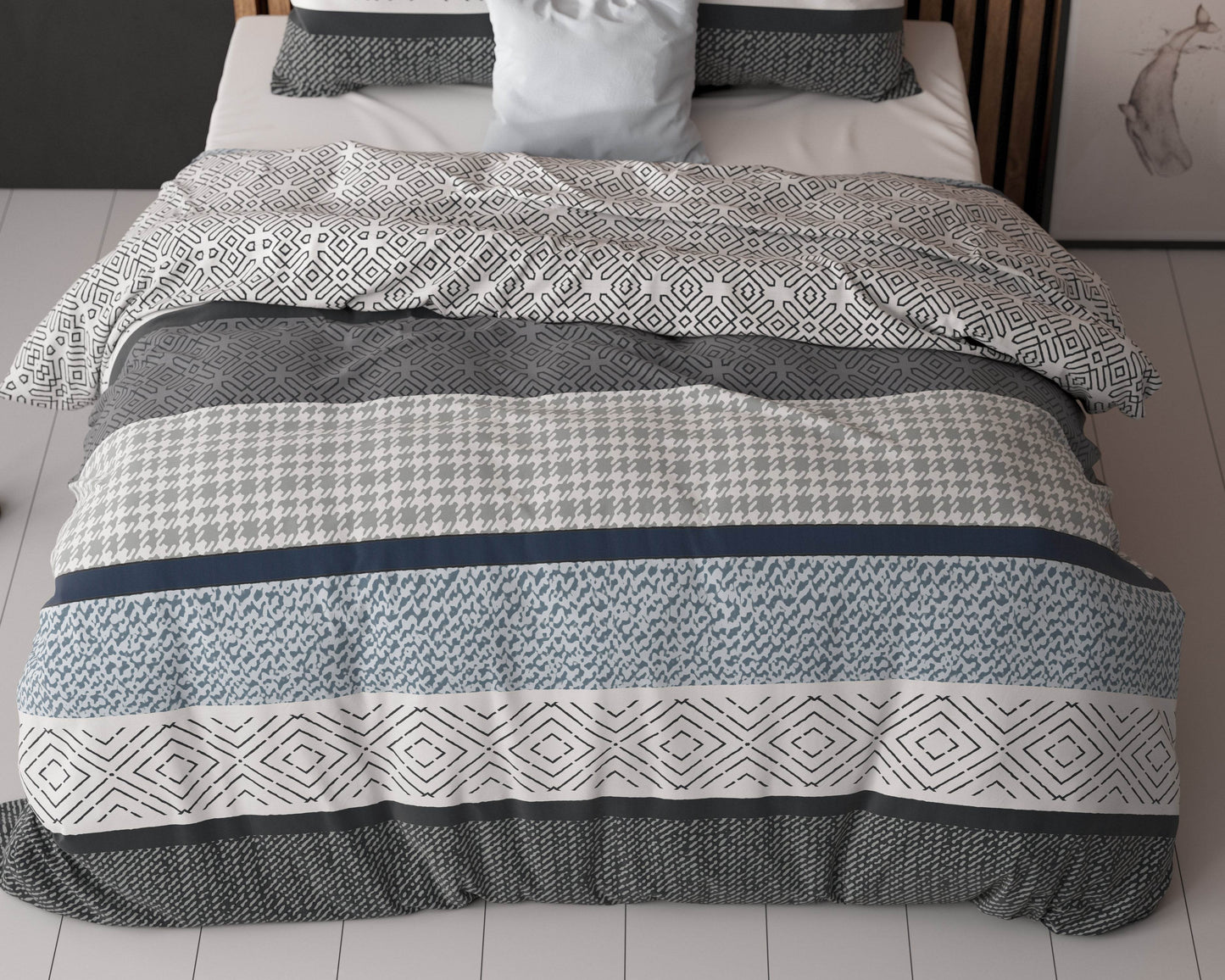 Bettbezug Maurice blau 200x220 cm - Palo24