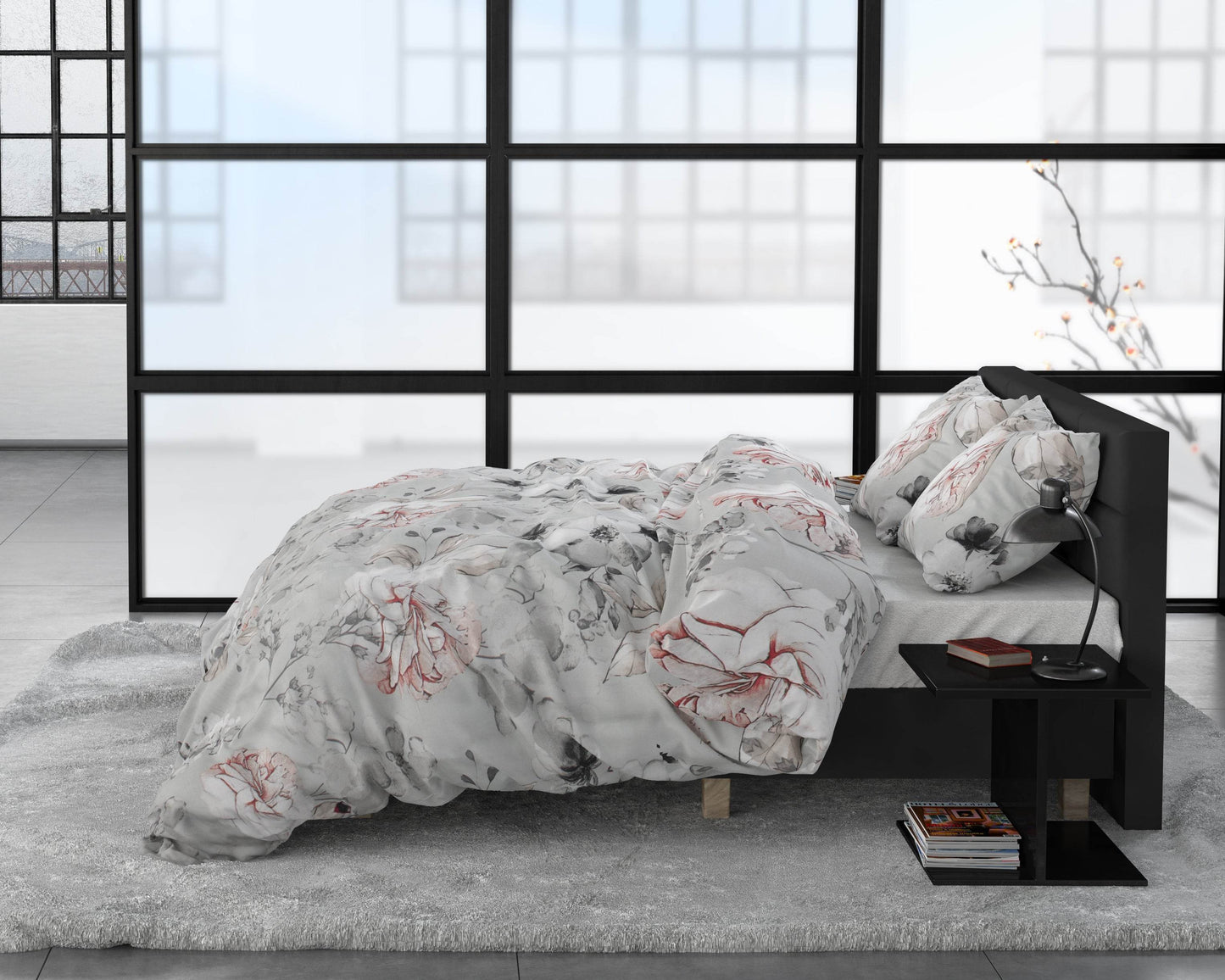 Bettbezug Soraya Grau 200 x 220 cm - Palo24