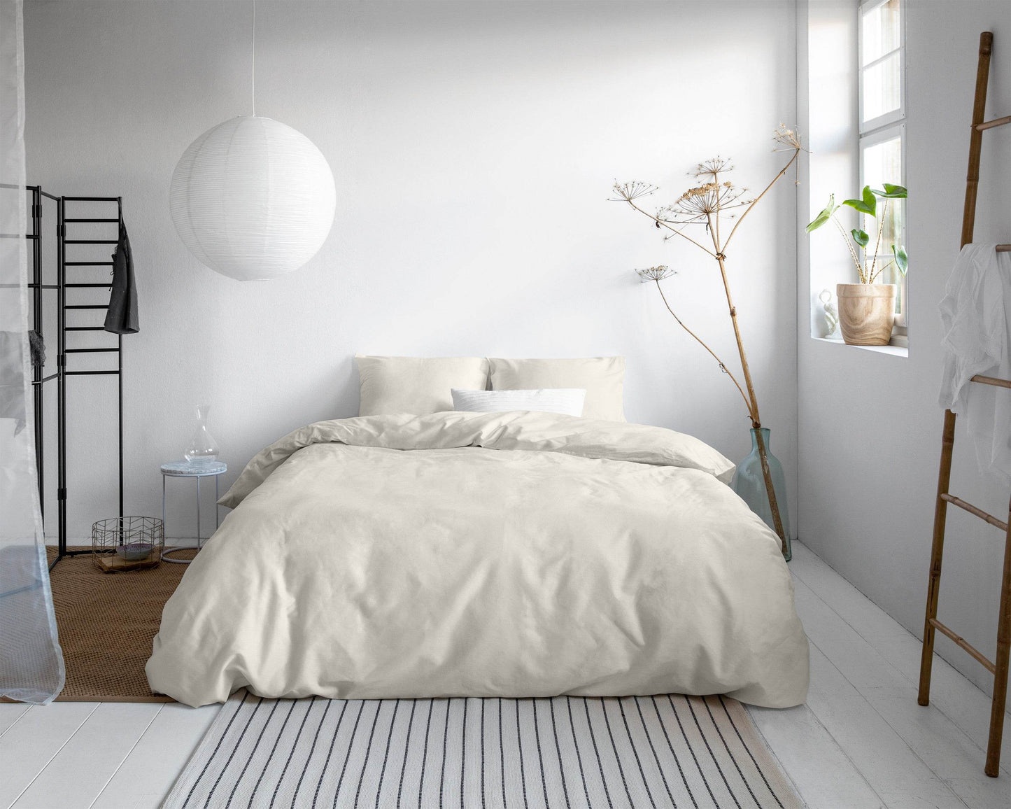 Bettbezug Uni Satijn Creme 200 x 200/220 cm - Palo24