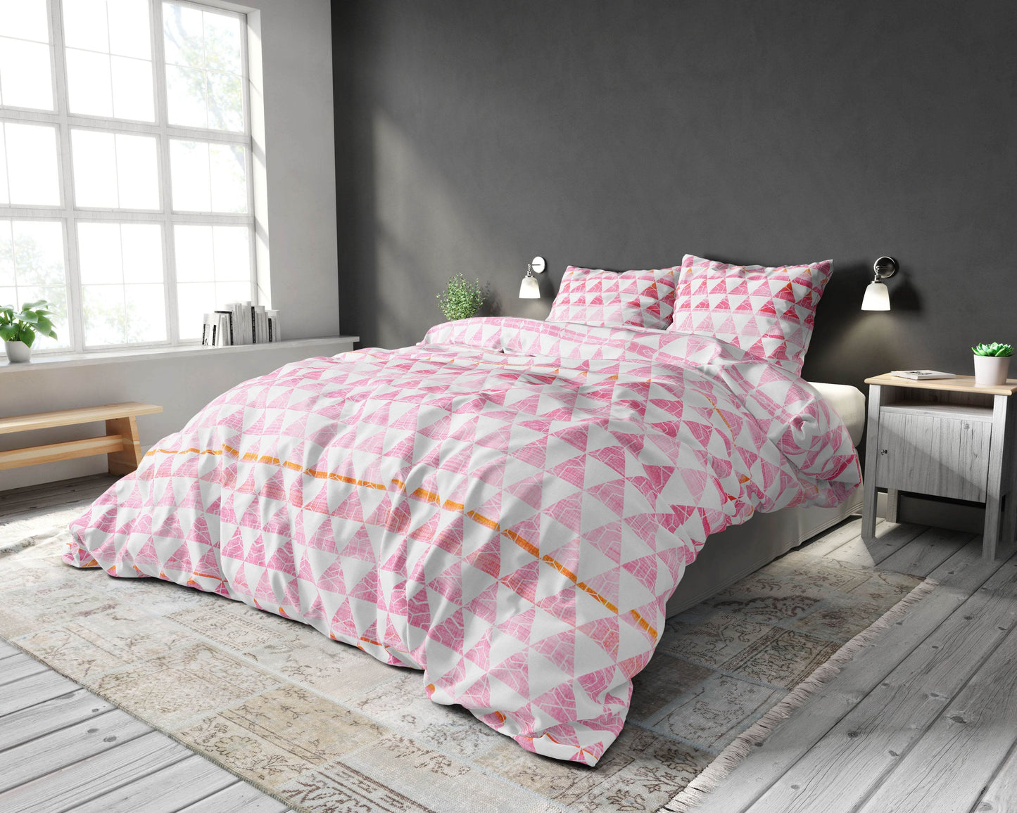 Bettbezug Jade rosa 200 x 220 cm - Palo24