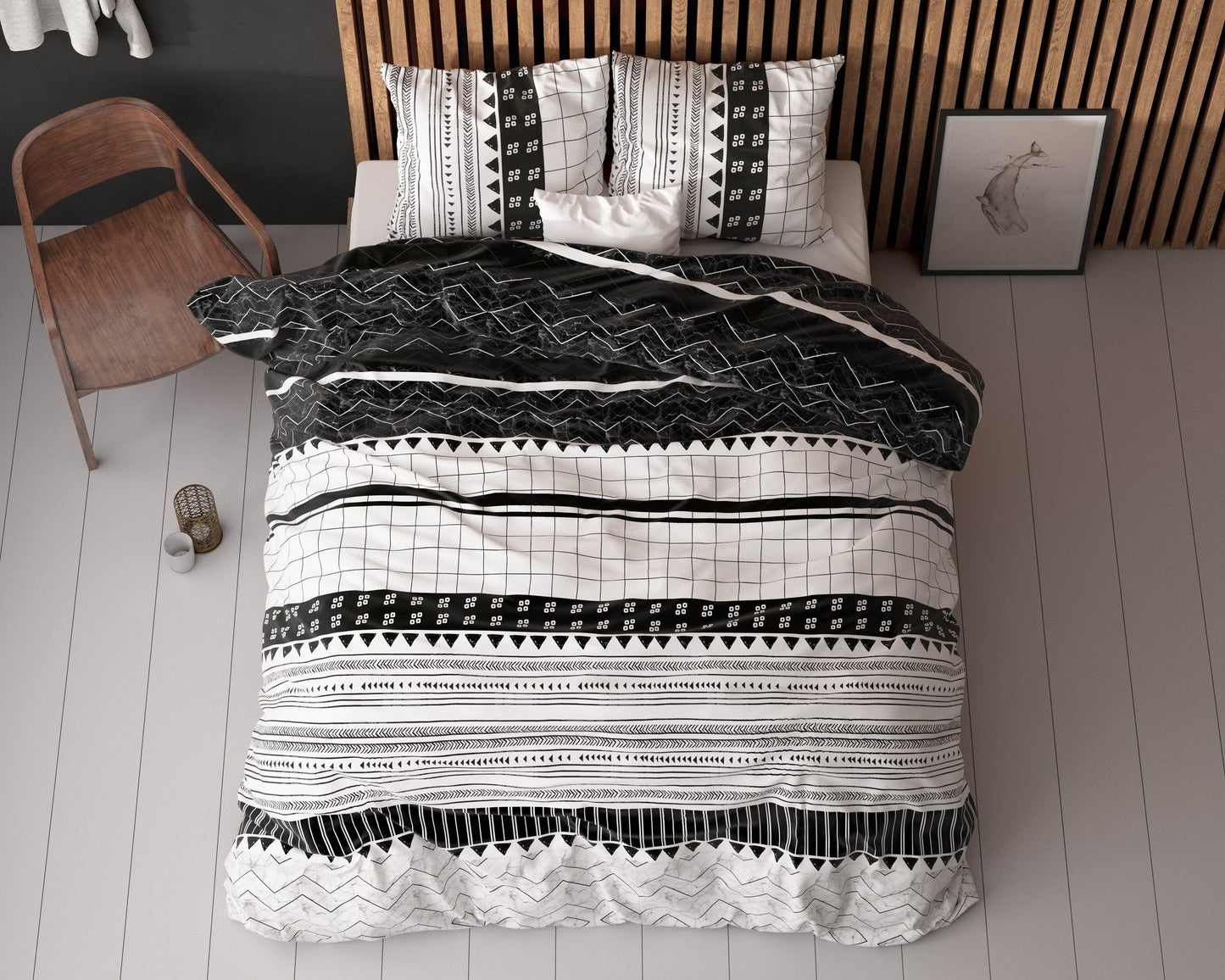 Bettbezug Artic Stripe Weiss 200 x 220 cm - Palo24