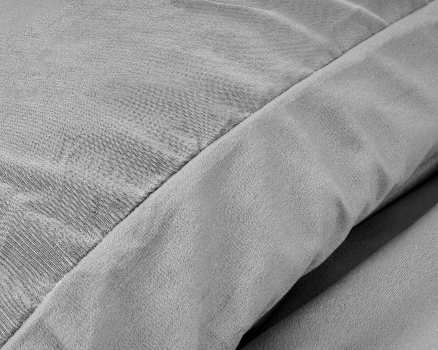 Bettbezug Samt Uni Grau 240 x 220 cm - Palo24