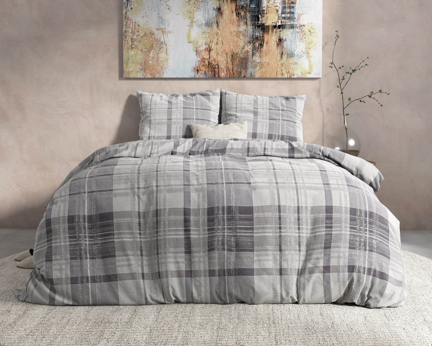 Bettbezug DH FL Theotis Grau 140 x 220 cm - Palo24